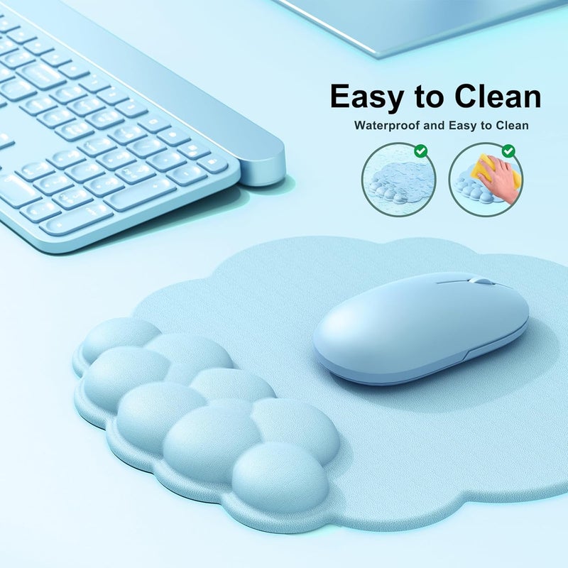 MOKURU Cloud Mouse Pad with Wrist Rest, Cloud Keyboard Wrist Rest, Mouse Pad Wrist Support, Ergonomic Cloud Keyboard Mouse Wrist Support (Blue) - Image 4